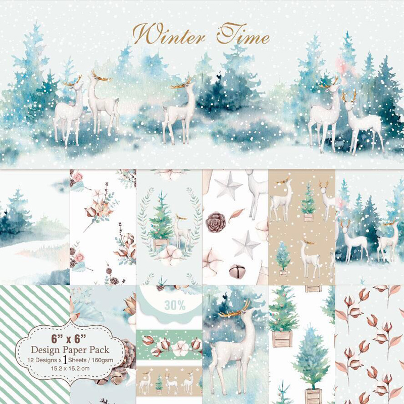 Art Craft Winter - KLJUYP 24 Sheets Winter Time Scrapbooking