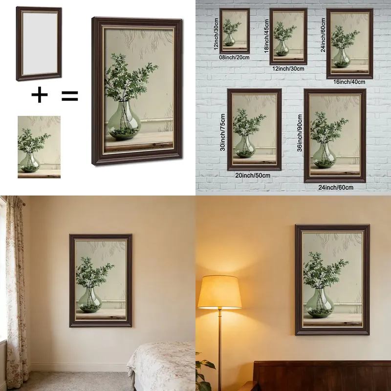 Art Craft Decoration Ideas - 8x12 Wood Grain Gold Framed Picnic