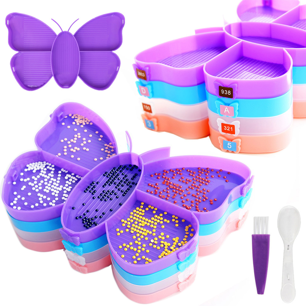 Art Craft Butterfly - Diamond Painting Butterfly Tray Set, Cute