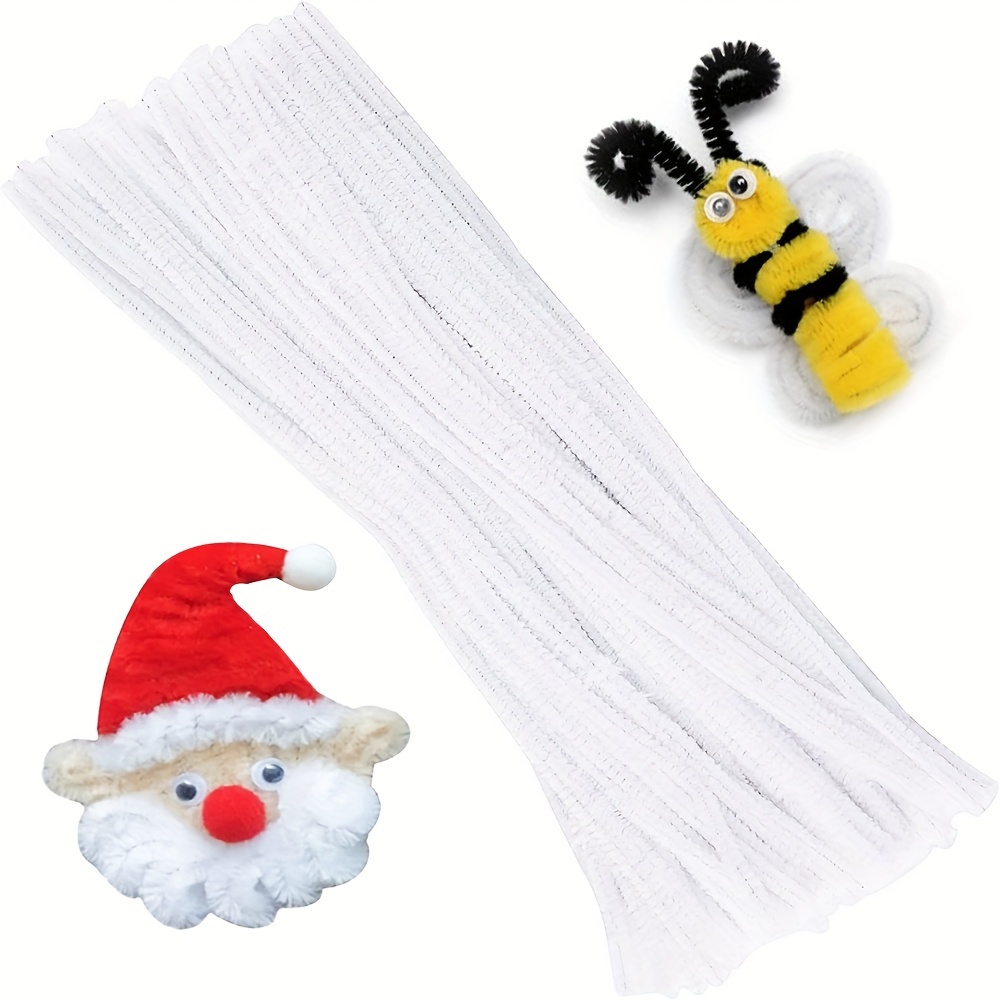 Art Craft For Kids - 100 Pcs White Pipe Cleaners,Pipe Cleaners