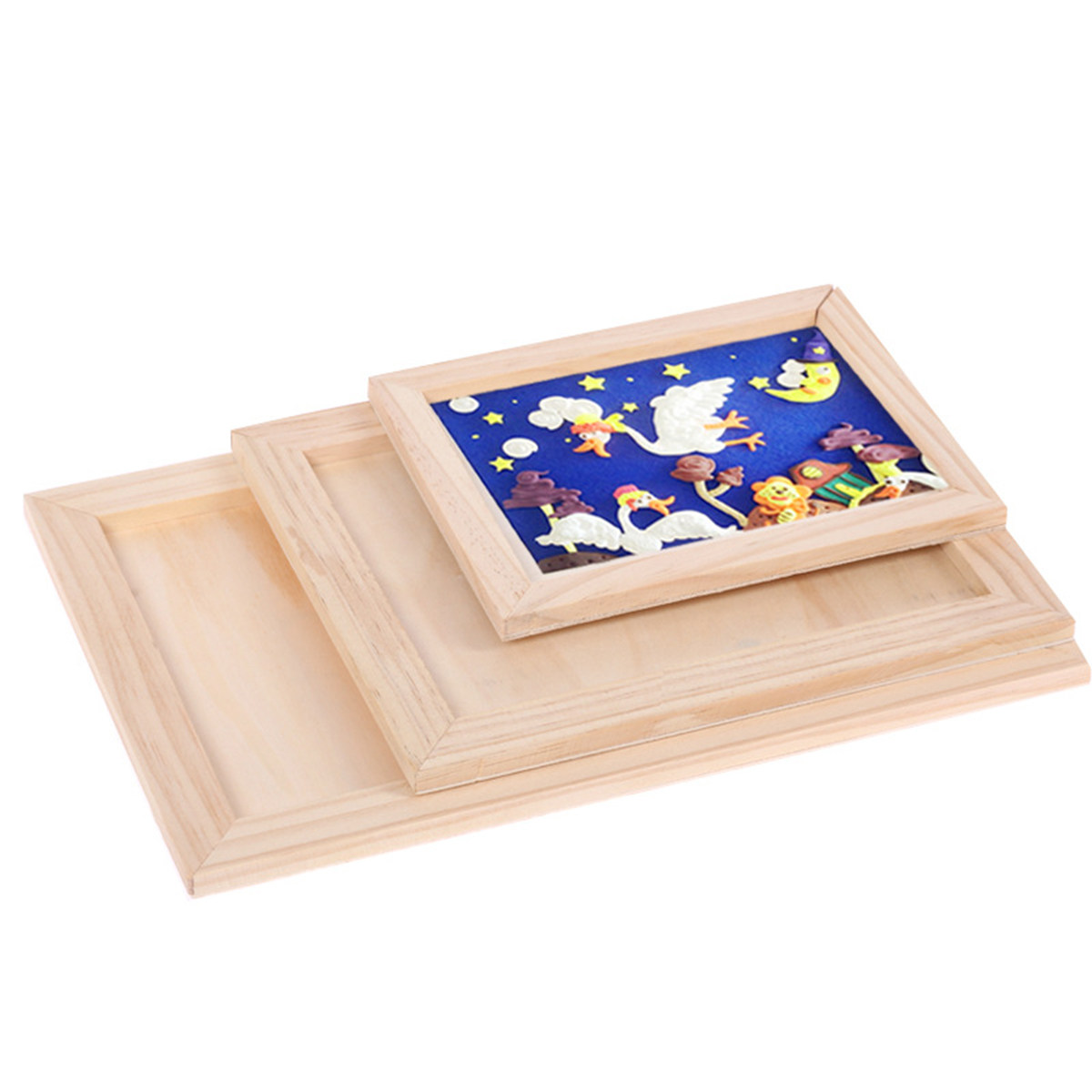 Art Craft For Kids - 2Pcs Blank Wooden Painting Frame Set