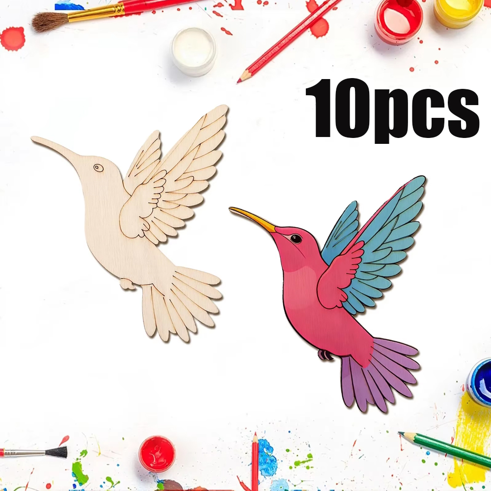 Art Craft Usa - 10pcs Unfinished Wood Animal Bird Cutouts,Wooden