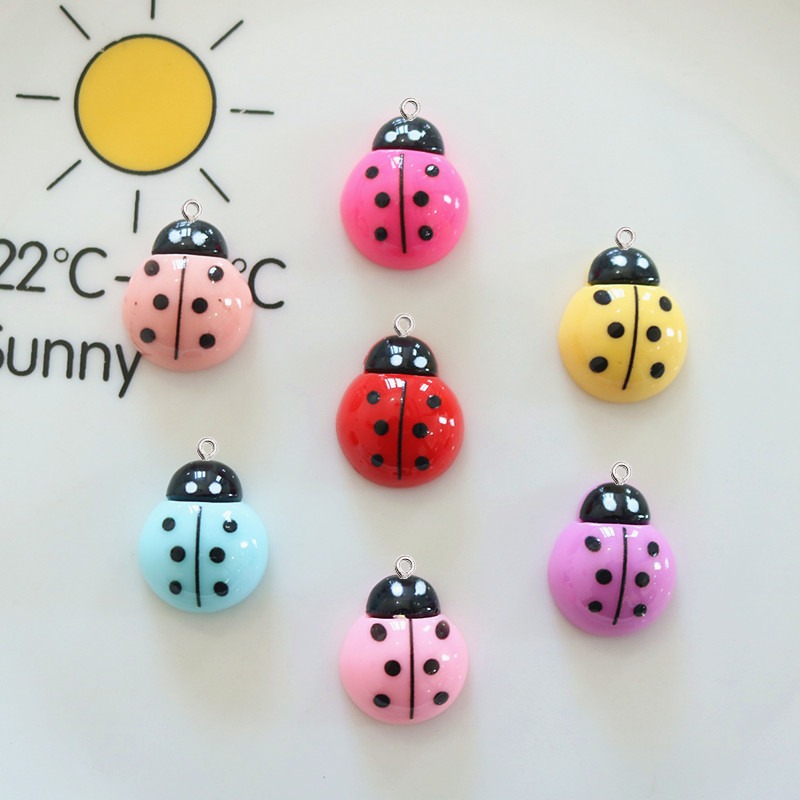 Art Craft Ladybug - 10Pcs Shiny Ladybug Flat Back Resin