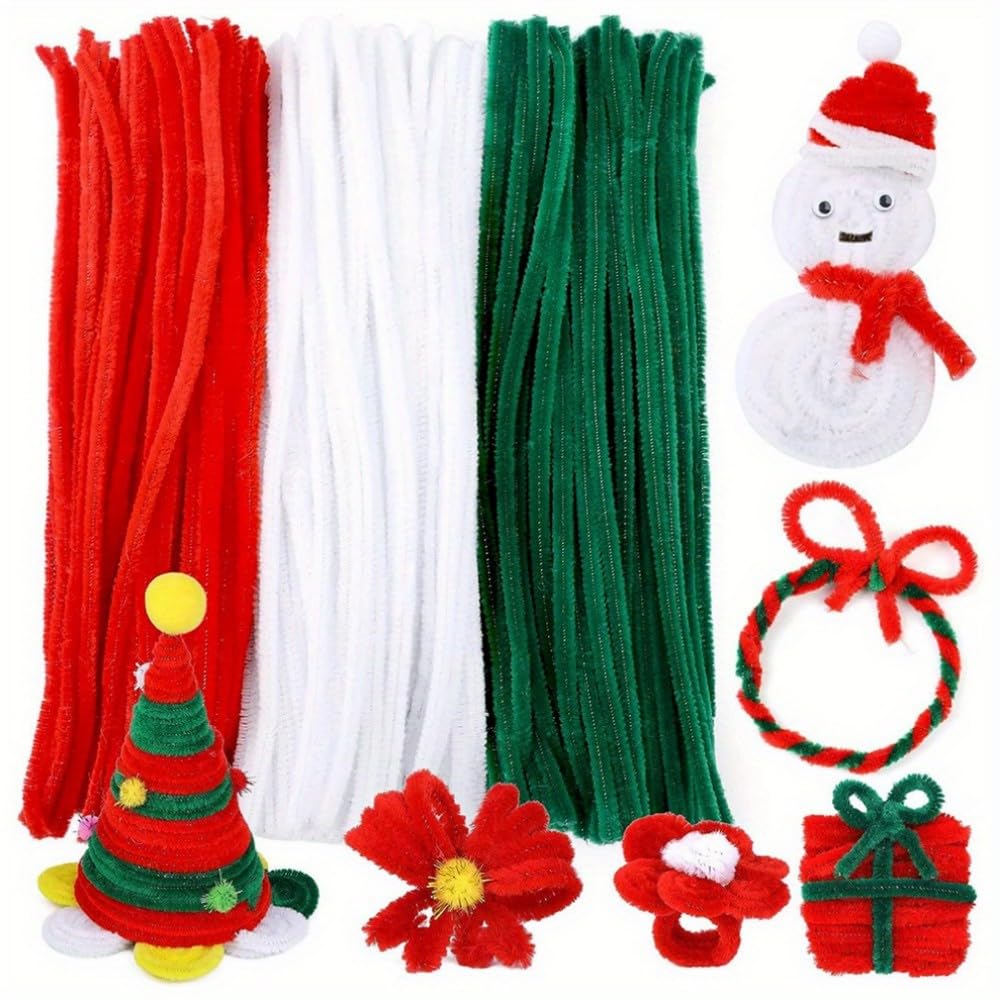 Art Craft New Year - 100-300 Pcs Thick Christmas Red White