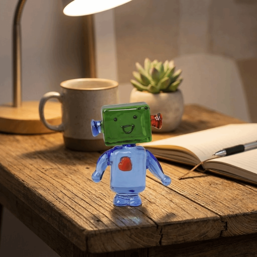 Art Craft Robot - Cute Colorful Face Robot Ornaments Transparent