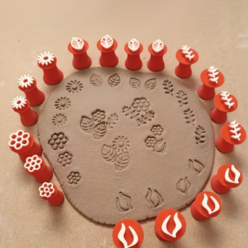 Art Craft Leaves - 6 Piece Clay Stamp Molding Kit
