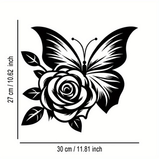 1 Iron Butterfly Rose Metal Wa - Art Craft Logo Design ulasan dan harga