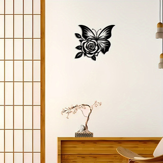 1 Iron Butterfly Rose Metal Wa - Art Craft Logo Design ulasan dan harga