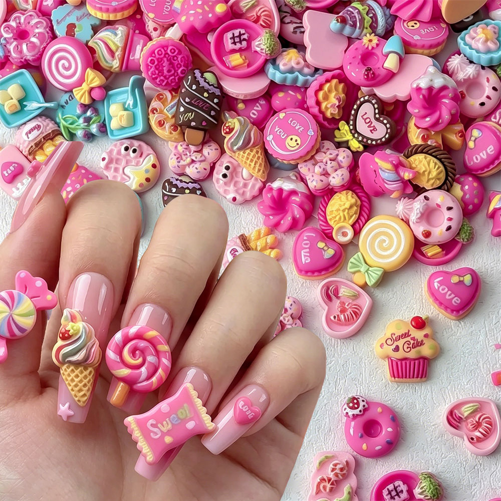 50PCS Cute Mini Dessert Resin  - Art Craft Ice Cream ulasan dan harga