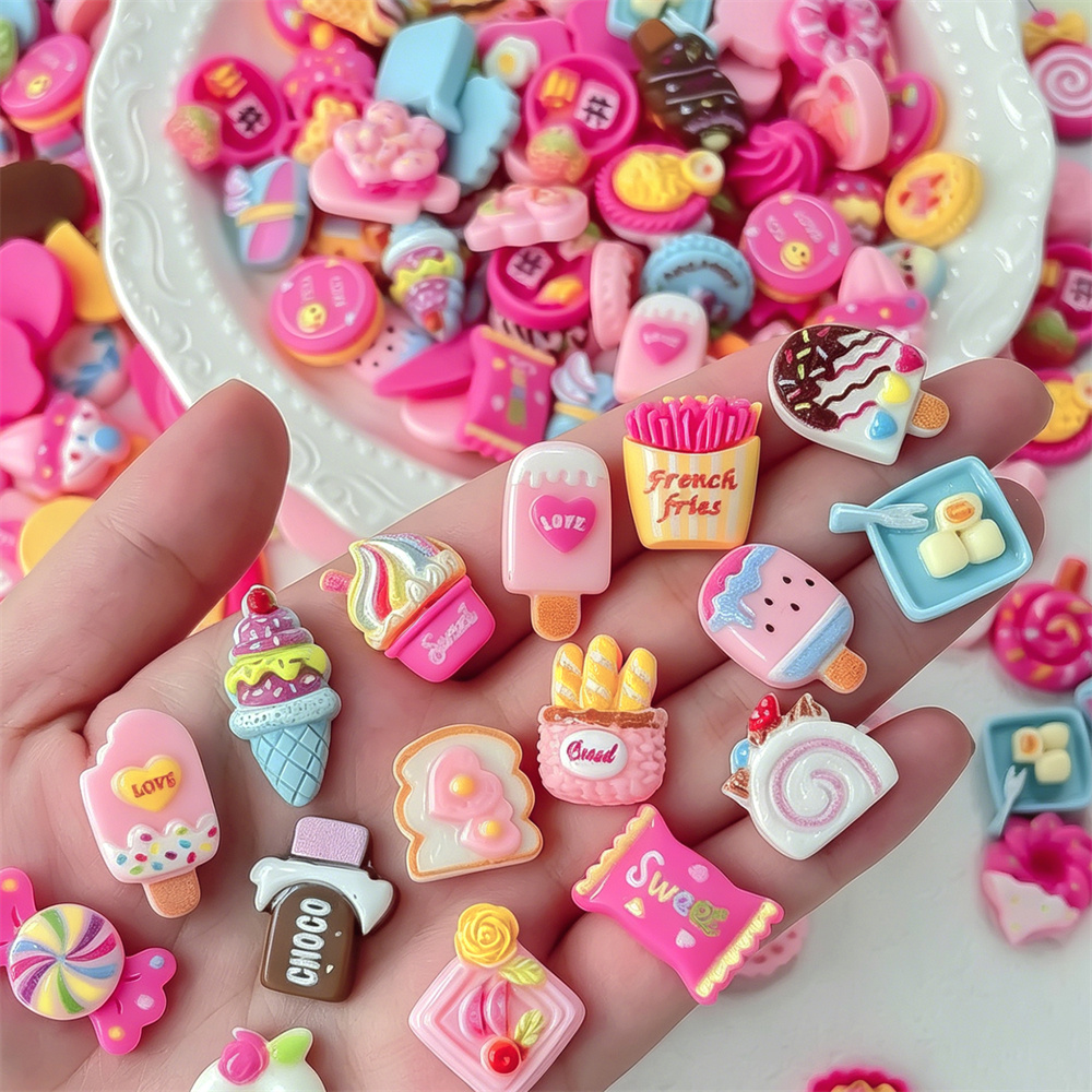 50PCS Cute Mini Dessert Resin  - Art Craft Ice Cream ulasan dan harga