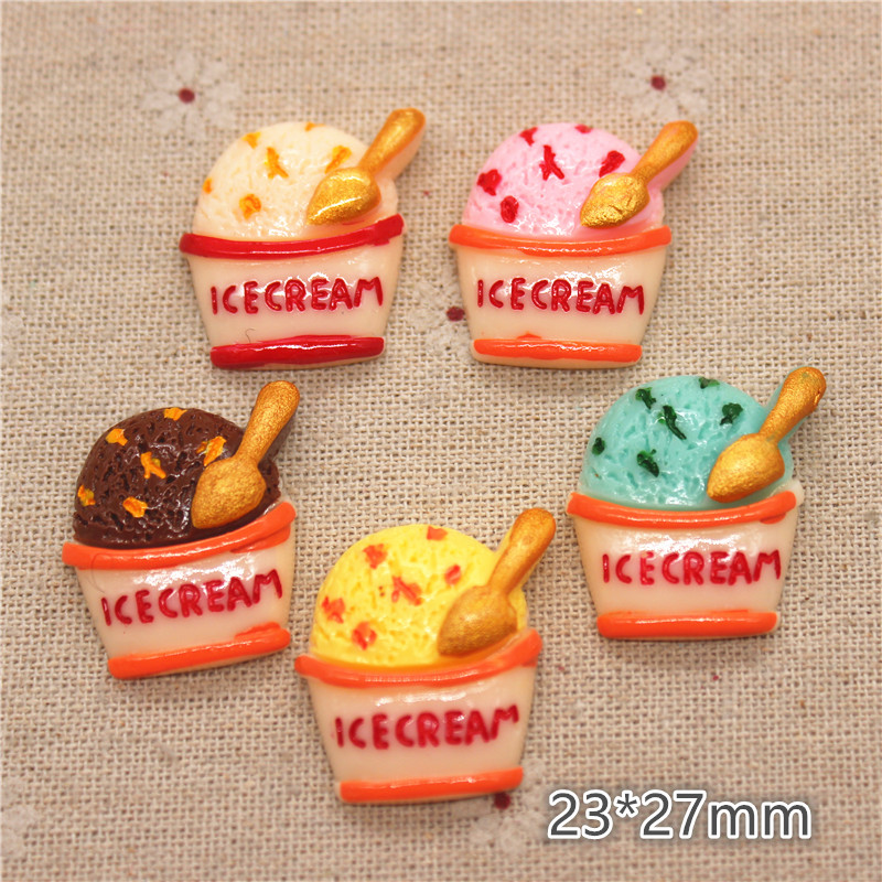 10pcs Mix Colors Kawaii Resin  - Art Craft Ice Cream ulasan dan harga