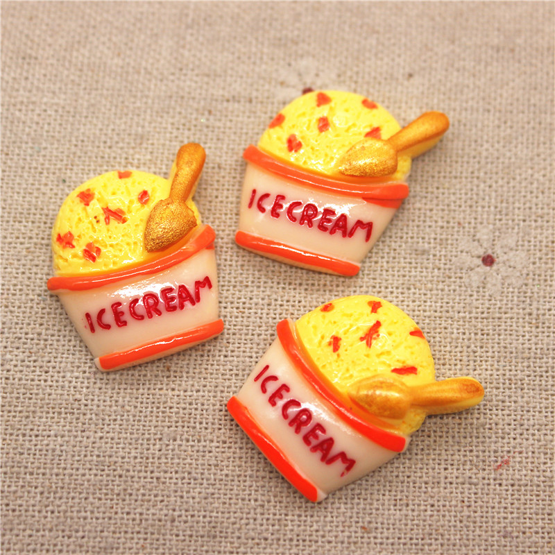 10pcs Mix Colors Kawaii Resin  - Art Craft Ice Cream ulasan dan harga