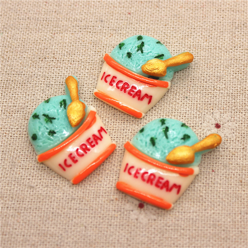 10pcs Mix Colors Kawaii Resin  - Art Craft Ice Cream ulasan dan harga