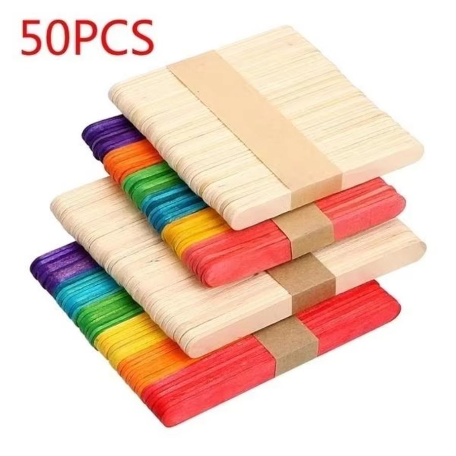 50 Pcs Lot Natural Colored Woo - Art Craft Ice Cream ulasan dan harga
