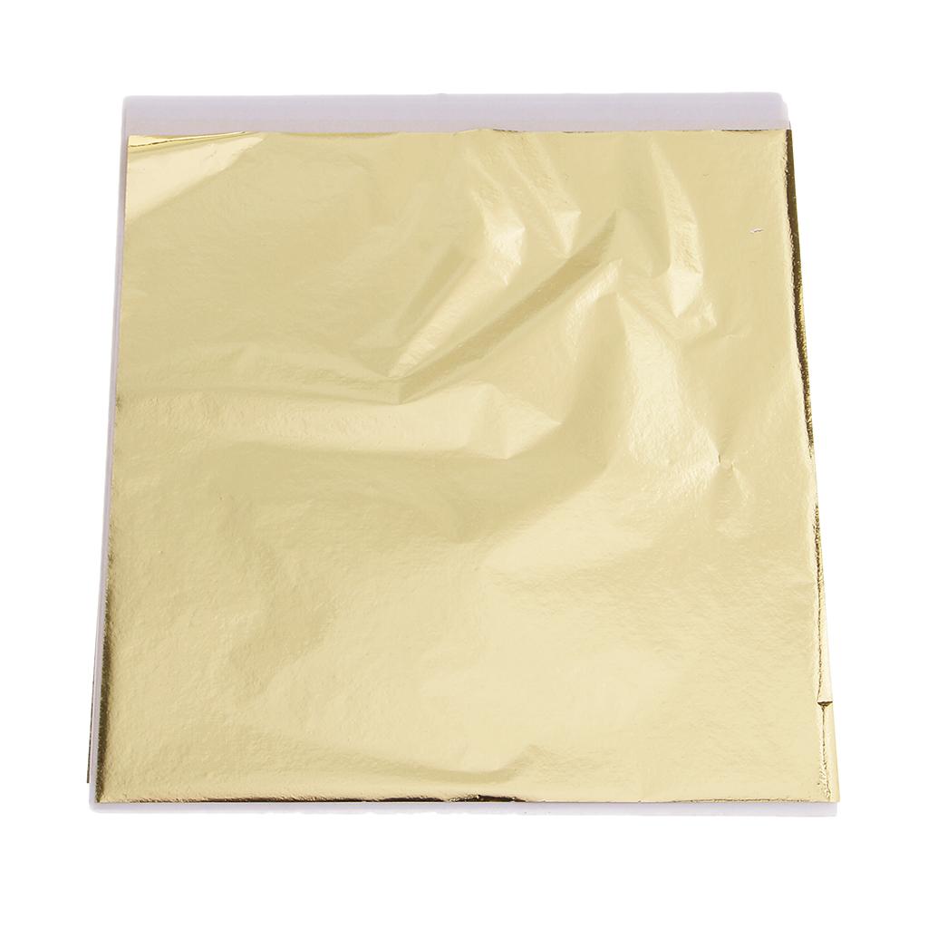100x 14cm Gold Leaf Sheets Gil - Art Craft Leaves ulasan dan harga