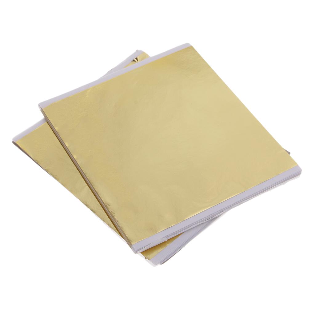 100x 14cm Gold Leaf Sheets Gil - Art Craft Leaves ulasan dan harga