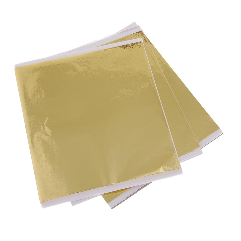 100x 14cm Gold Leaf Sheets Gil - Art Craft Leaves ulasan dan harga