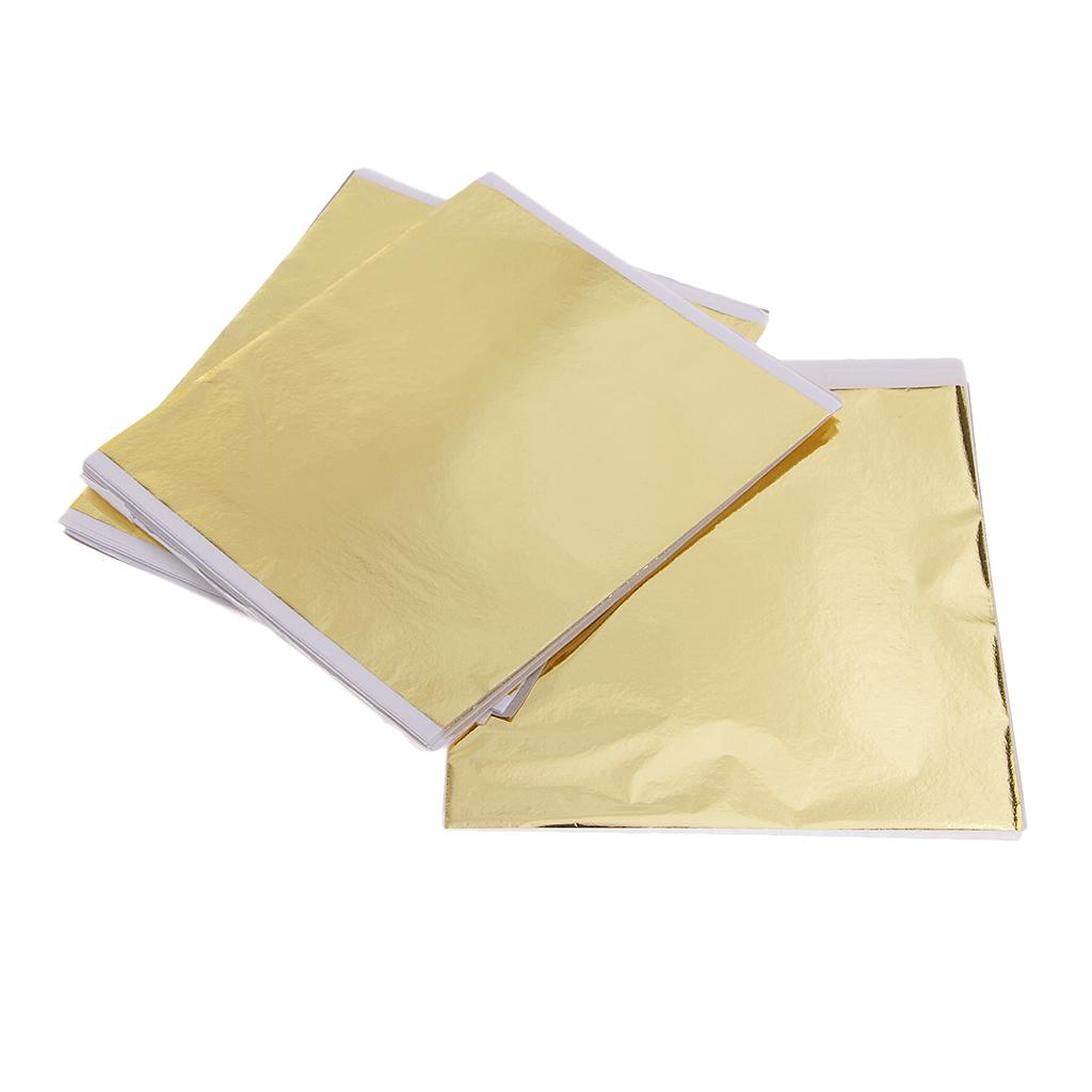 100x 14cm Gold Leaf Sheets Gil - Art Craft Leaves ulasan dan harga