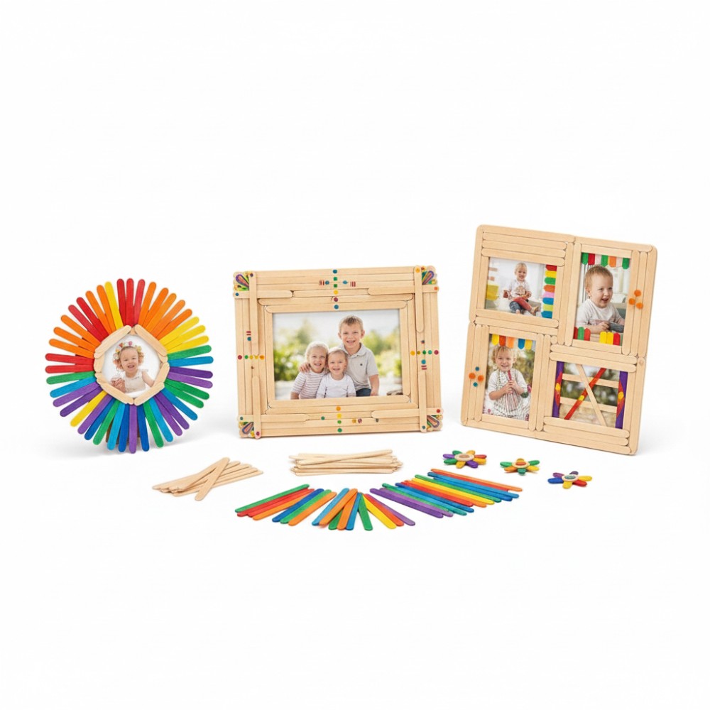 50Pcs Colored Wooden Popsicle  - Art Craft Ice Cream ulasan dan harga