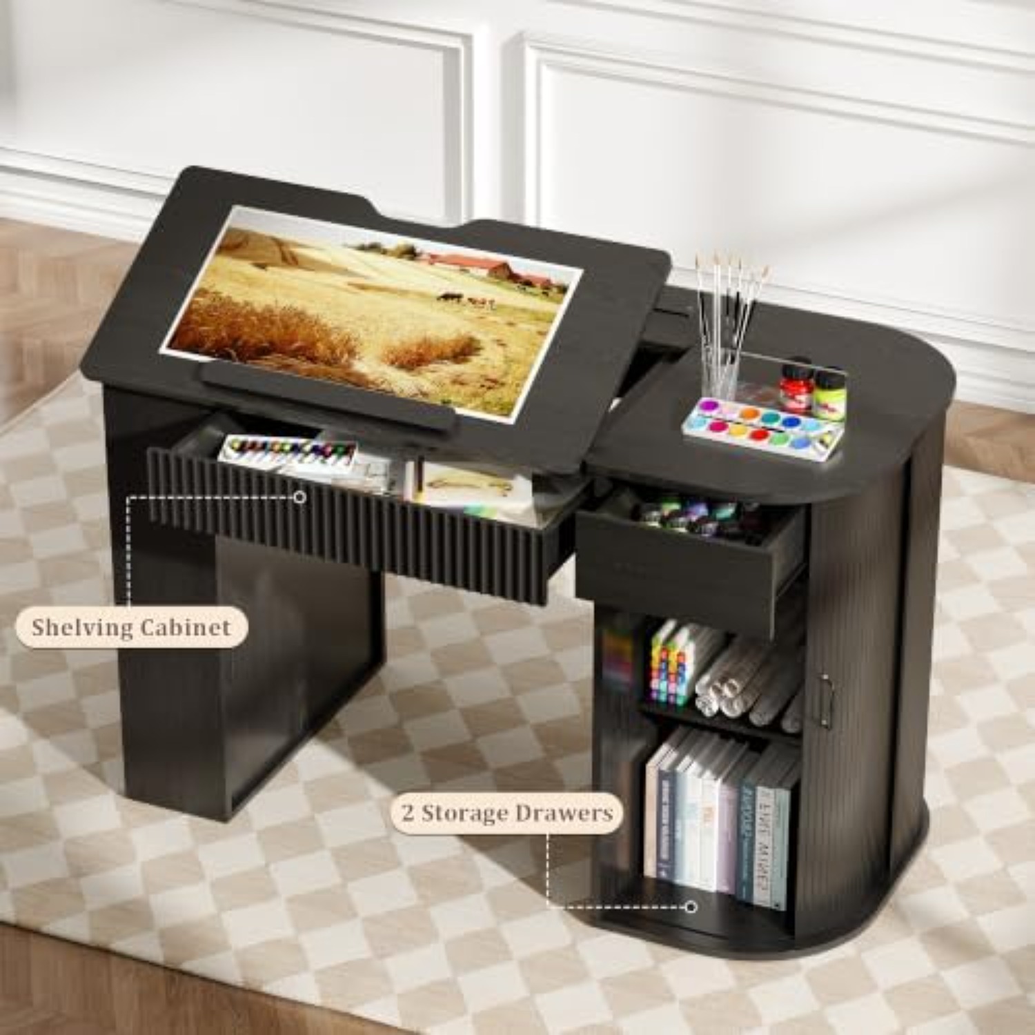Drafting Table with Storage Ca - Art Craft Usa ulasan dan harga