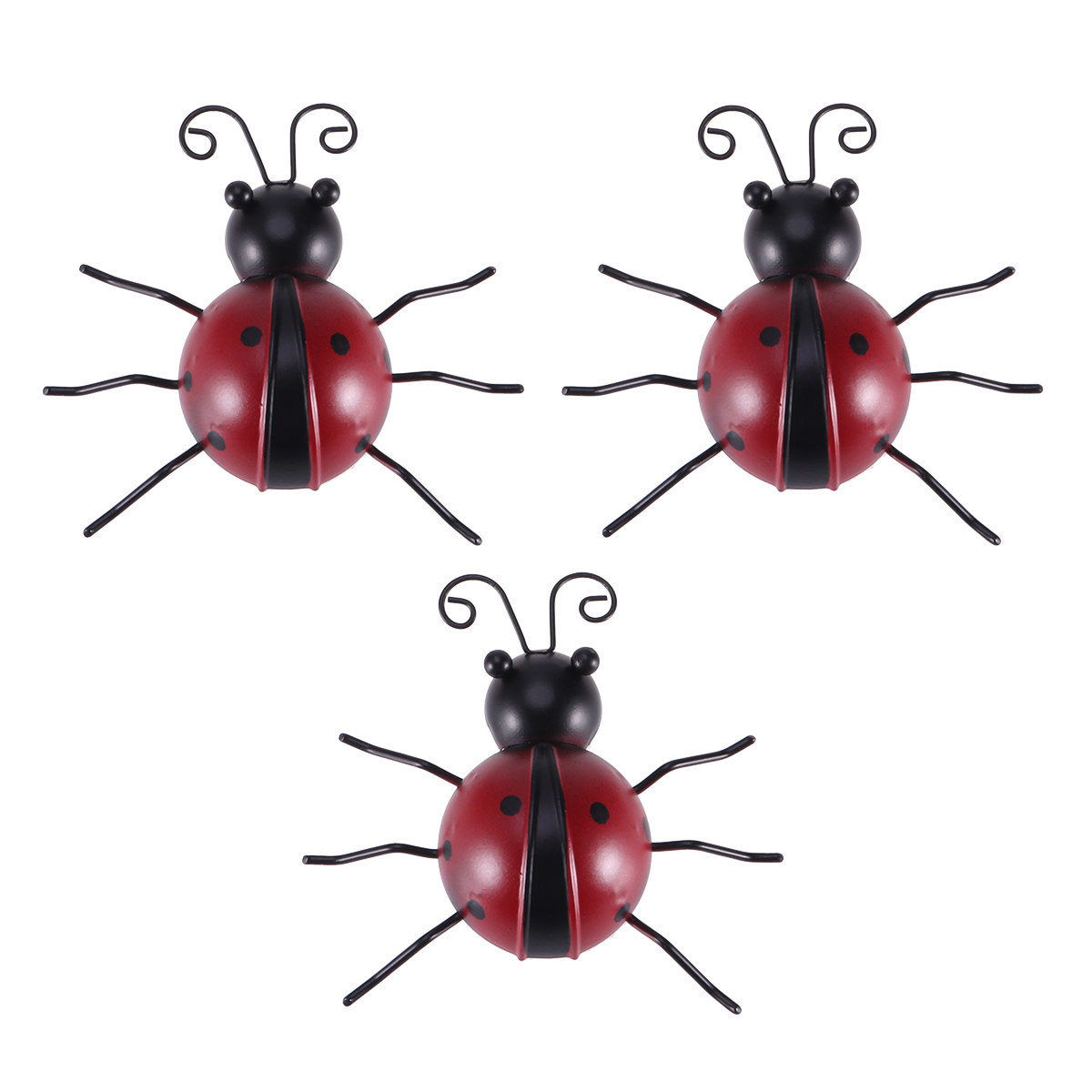 3Pcs Ladybug Wall Mounted Meta - Art Craft Ladybug ulasan dan harga