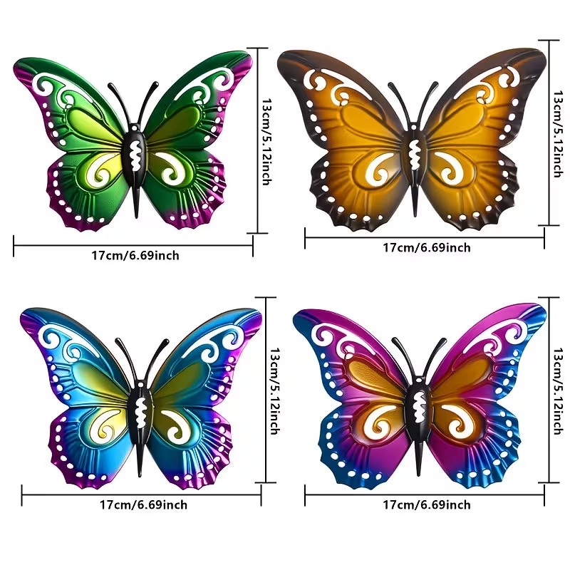 4pcs Colorful metal butterfly  - Art Craft Butterfly ulasan dan harga