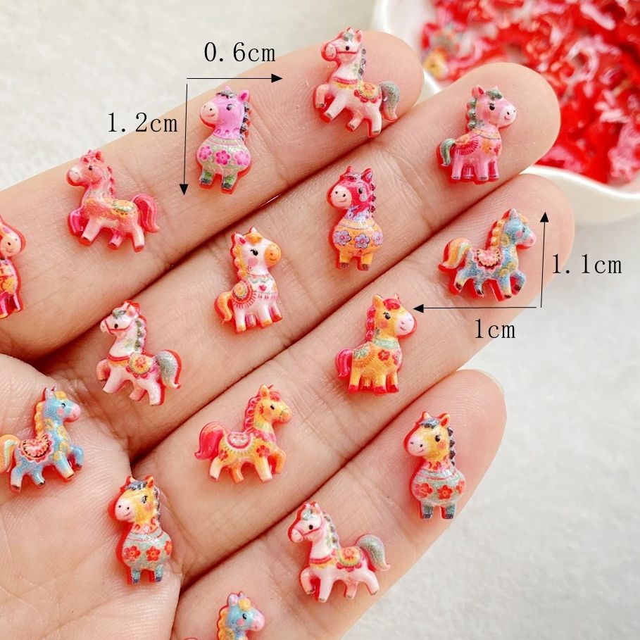 50pcs Resin Cute Mini Red Anim - Art Craft New Year ulasan dan harga