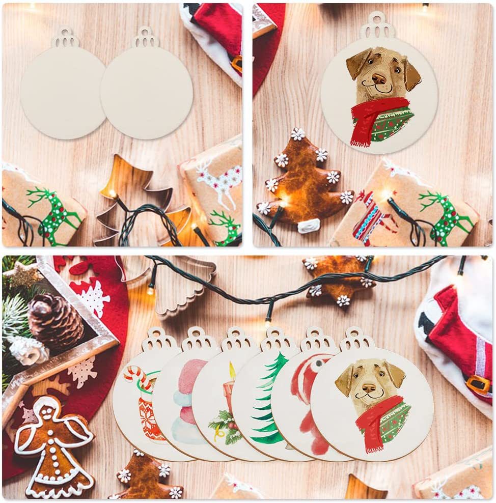 10/20/50Pcs DIY Wooden Christm - Art Craft New Year ulasan dan harga