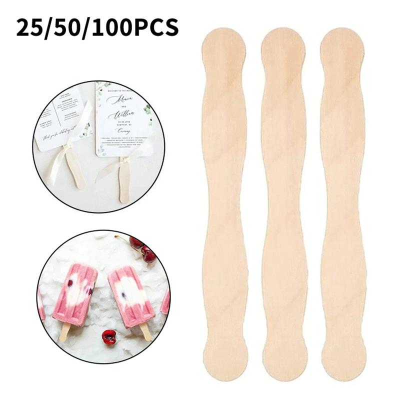 Wooden Popsicle Sticks Paddle  - Art Craft Ice Cream ulasan dan harga