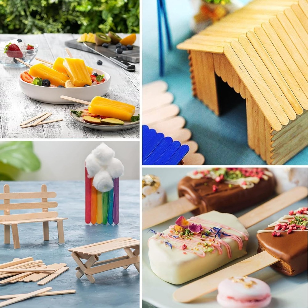 210 Pcs Natural Wood Ice Cream - Art Craft Ice Cream ulasan dan harga