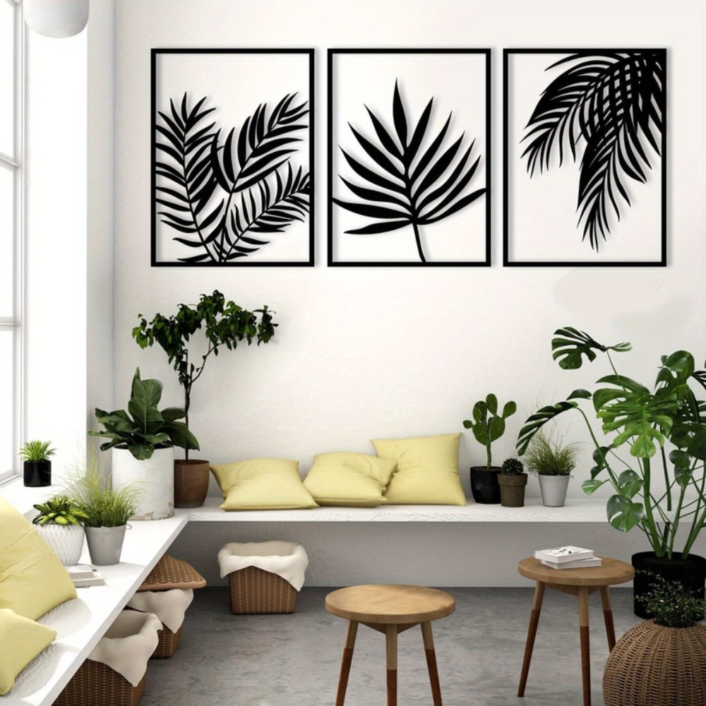 CIFBUY Metal Wall Art Modern B - Art Craft Leaves ulasan dan harga