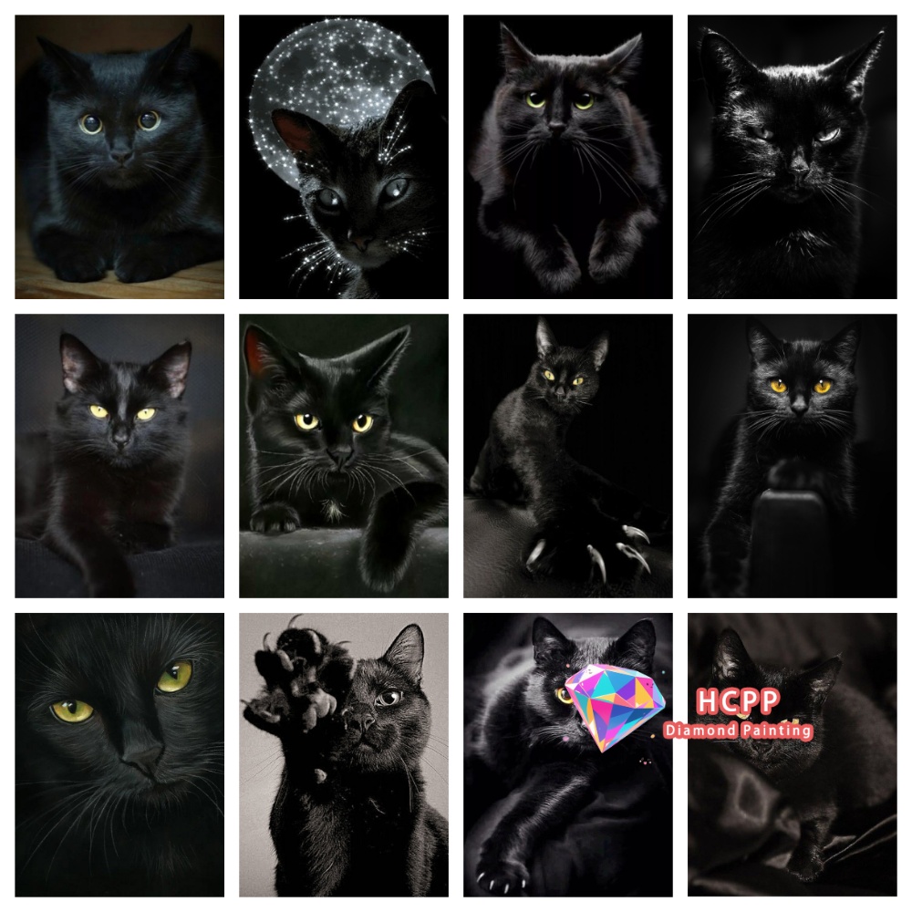 unframe Black Cat Animal Diamo - Art Craft Cat ulasan dan harga