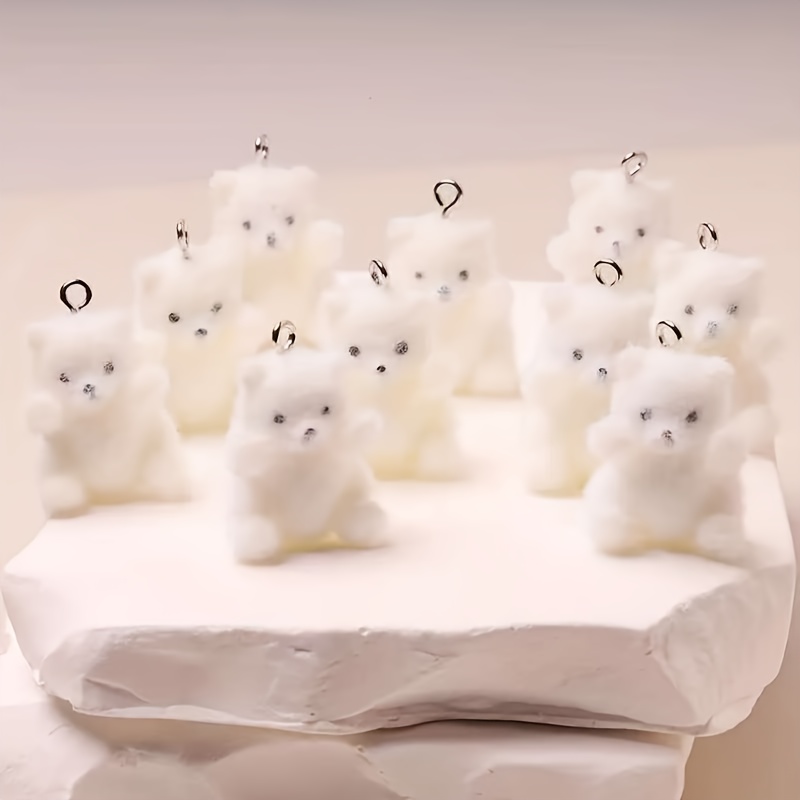 6Pcs Polar Bear Resin Charms C - Art Craft Resin ulasan dan harga