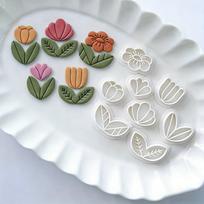 8Pcs Floral Leaf Polymer Clay  - Art Craft Leaves ulasan dan harga