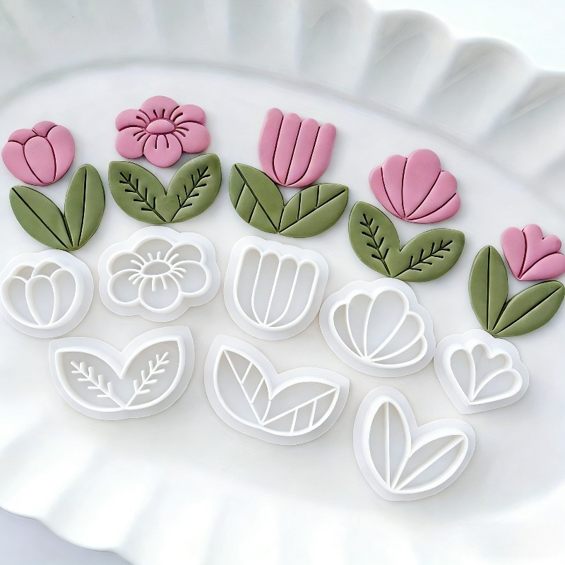 8Pcs Floral Leaf Polymer Clay  - Art Craft Leaves ulasan dan harga