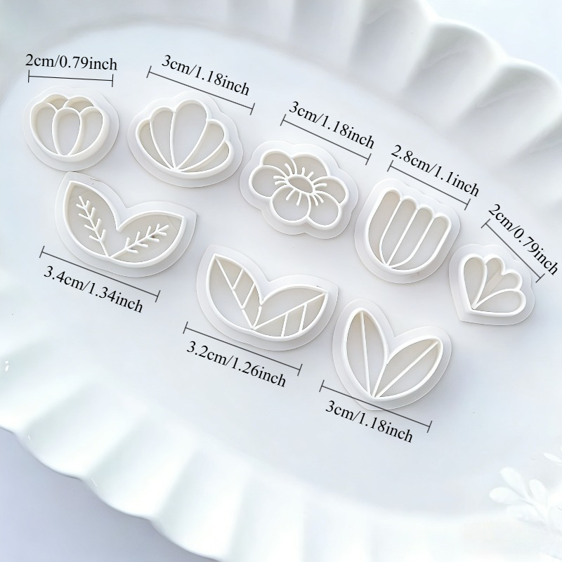 8Pcs Floral Leaf Polymer Clay  - Art Craft Leaves ulasan dan harga