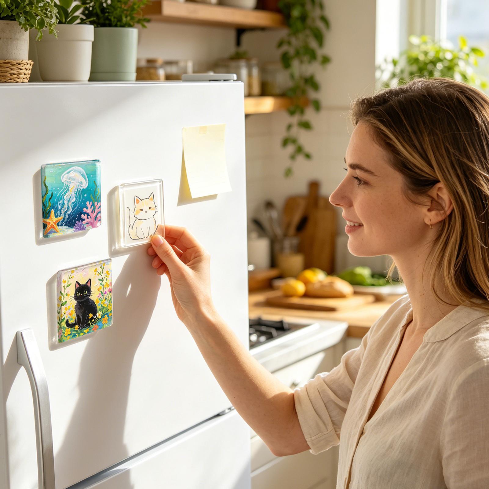 Square Acrylic DIY Fridge Magn - Art Craft Magnet ulasan dan harga