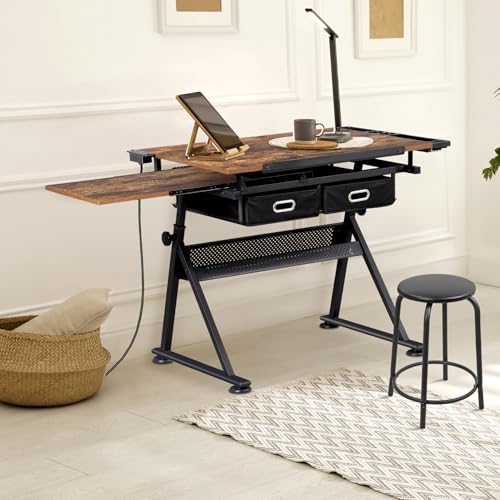 Adjustable Drafting Table with - Art Craft Usa ulasan dan harga