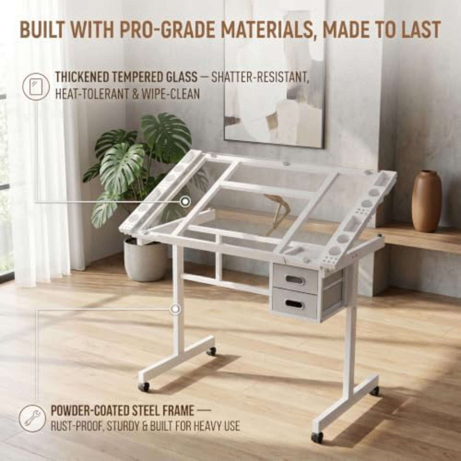 Rolling Drafting Table Desk, P - Art Craft Usa ulasan dan harga
