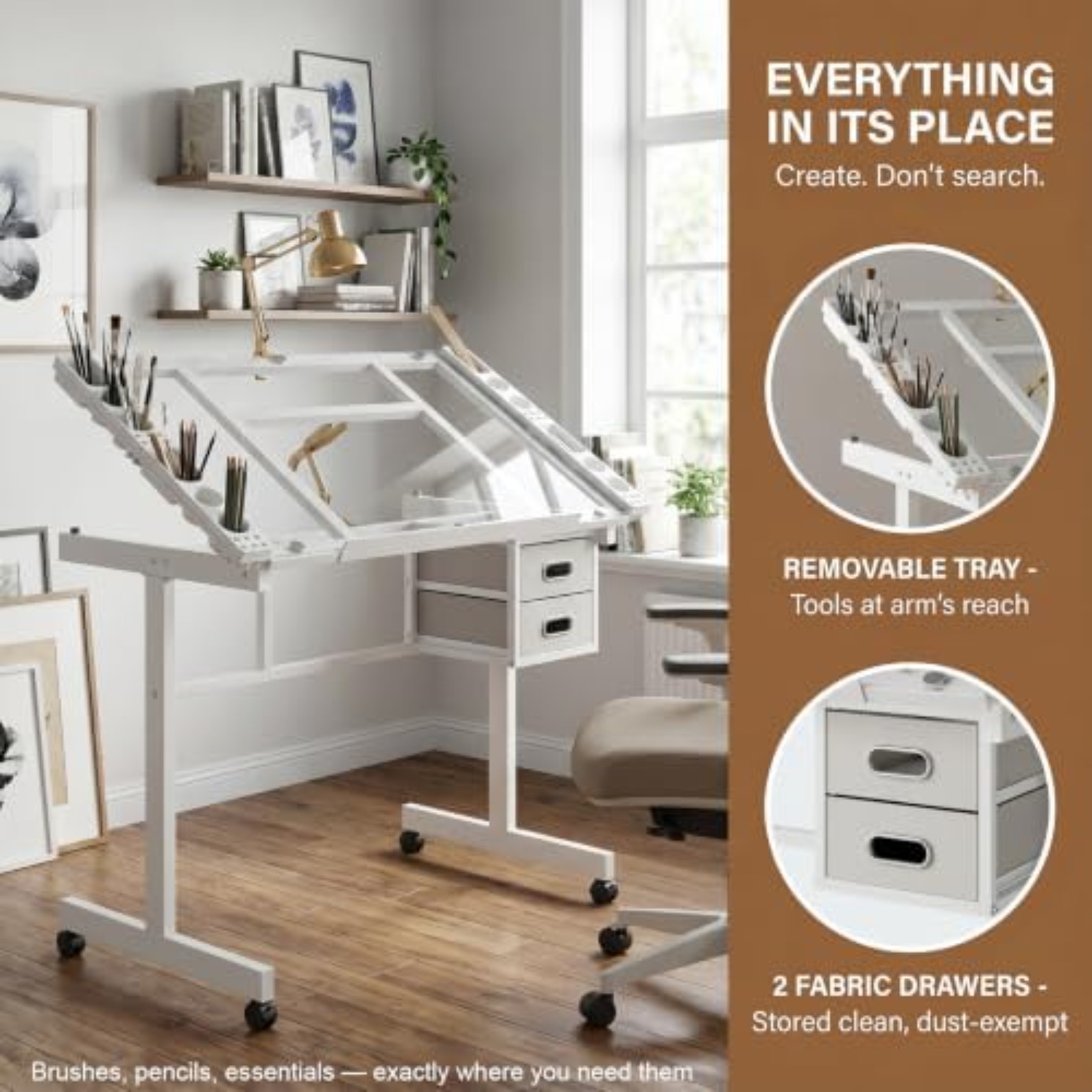 Rolling Drafting Table Desk, P - Art Craft Usa ulasan dan harga