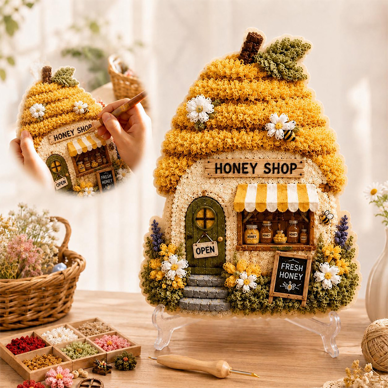 3D Mushroom House Poke Art DIY - Art Craft Usa ulasan dan harga