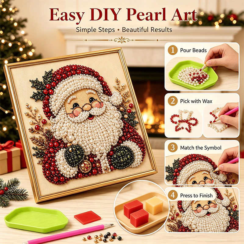Christmas 3D Pearl Art DIY Kit - Art And Craft For Xmas ulasan dan harga