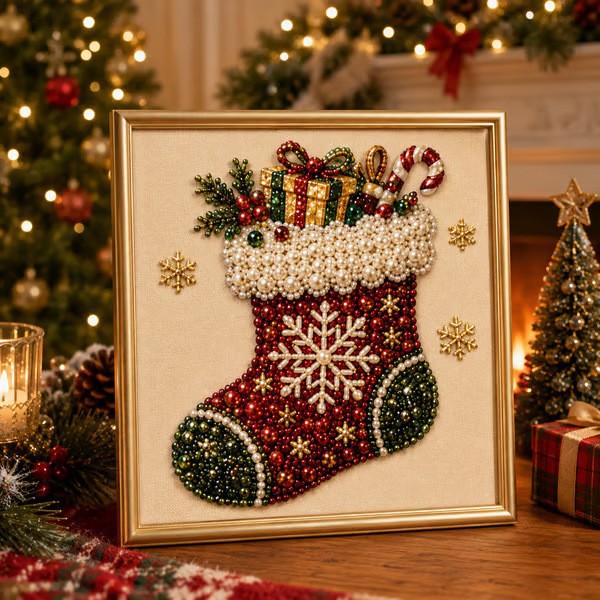Christmas 3D Pearl Art DIY Kit - Art And Craft For Xmas ulasan dan harga