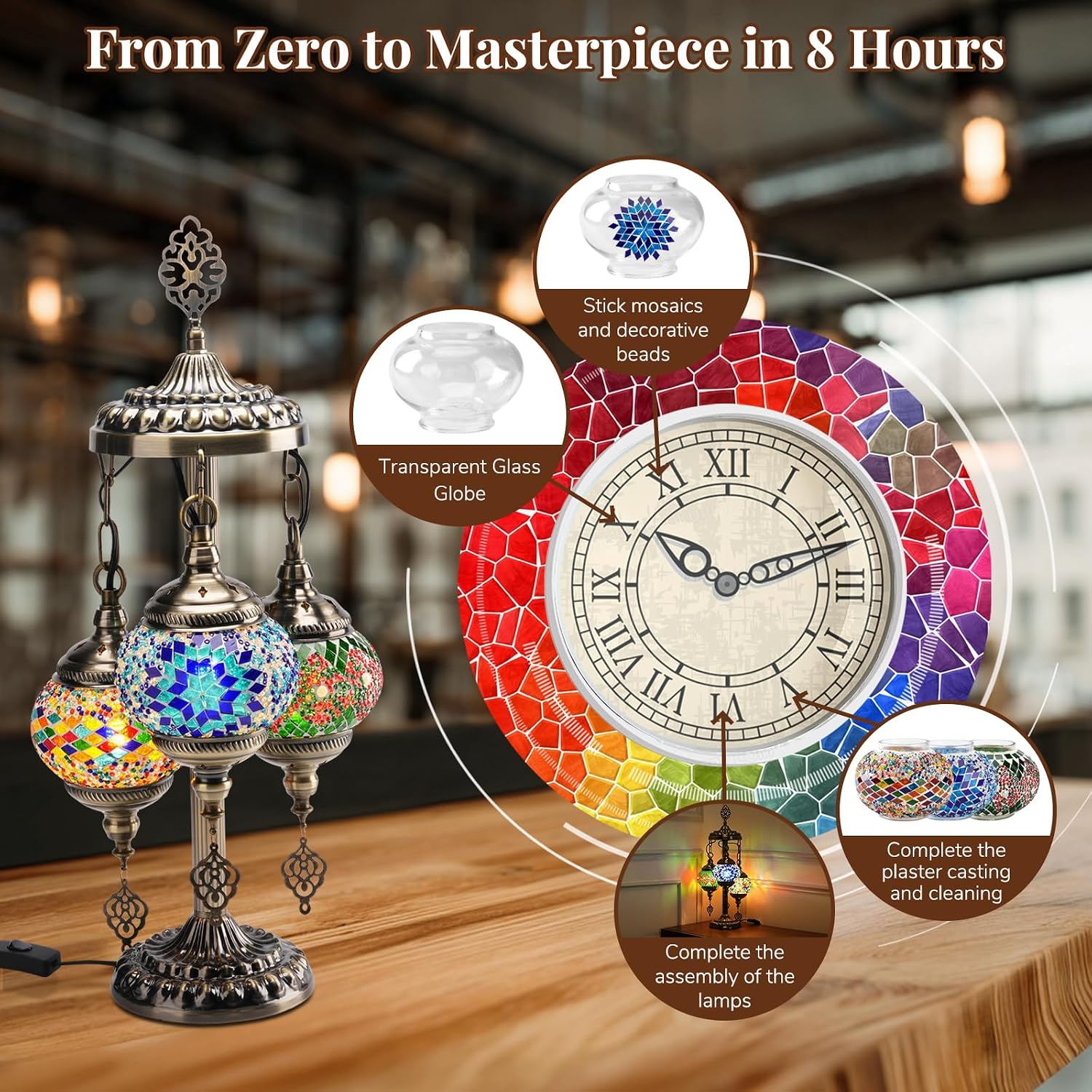 DIY 3 Globe Turkish Mosaic Lam - Art Craft Usa ulasan dan harga