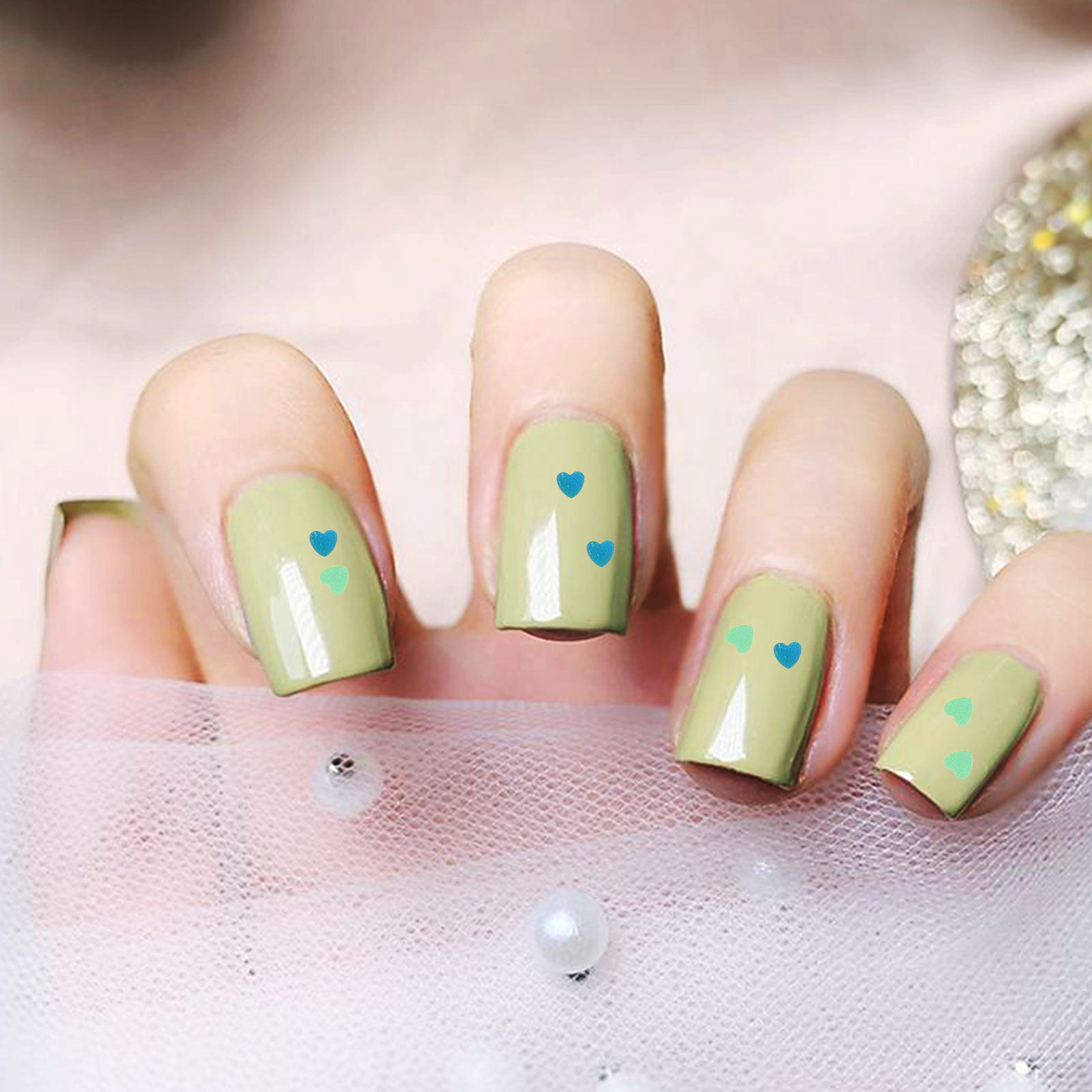 1Set Shinning Heart Nail Sequi - Art And Craft Valentine ulasan dan harga