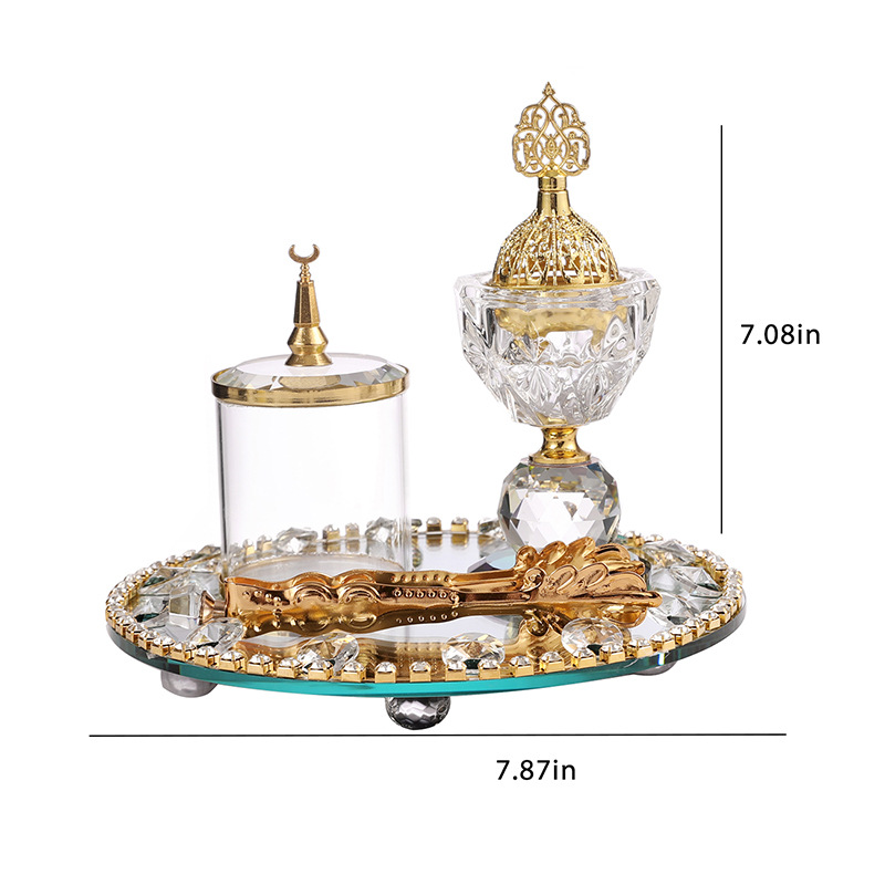 Round Gold Crystal Incense Bur - Art Craft Decoration Ideas ulasan dan harga