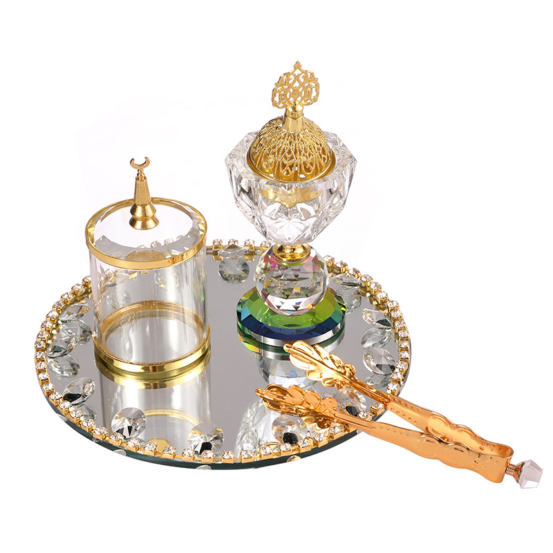 Round Gold Crystal Incense Bur - Art Craft Decoration Ideas ulasan dan harga