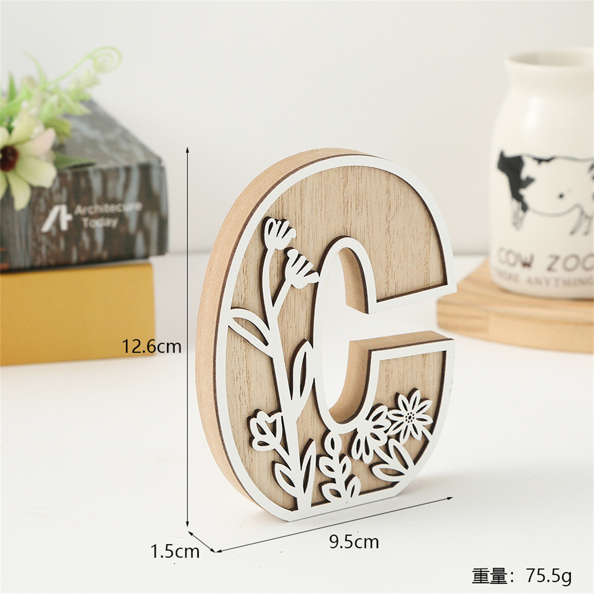1Pcs Raw Wood White Engrave 26 - Art And Craft For Xmas ulasan dan harga