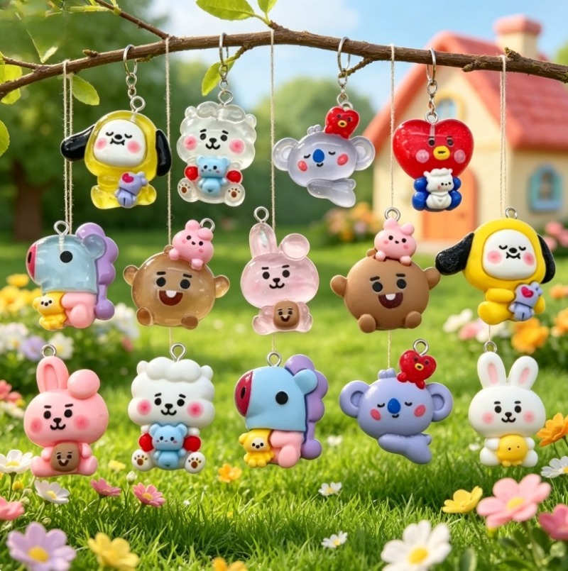 7pcs BT21 Resin Cartoon Charm  - Art Craft Resin ulasan dan harga