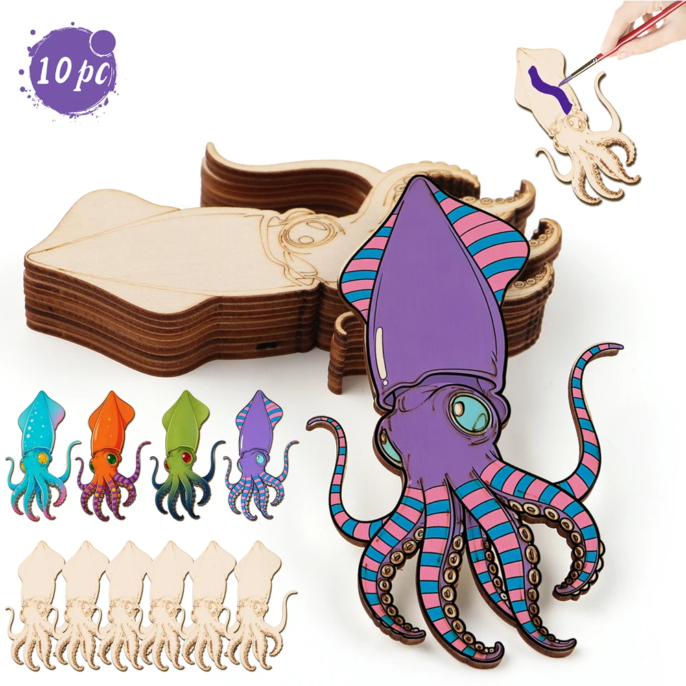 10pcs/set Unfinished Wood Craf - Art Craft Usa ulasan dan harga